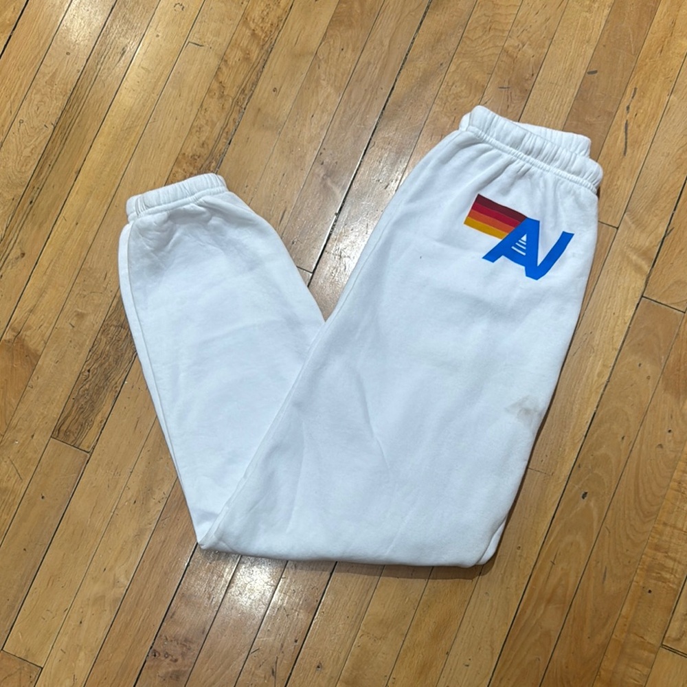 aviator nation white logo sweatpants size medium